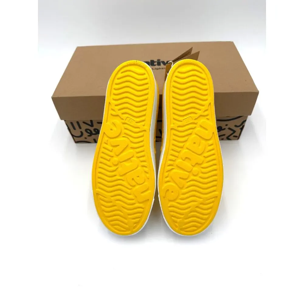 NEW Native Jefferson Child Shoes - Crayon Yellow/Shell White - J2